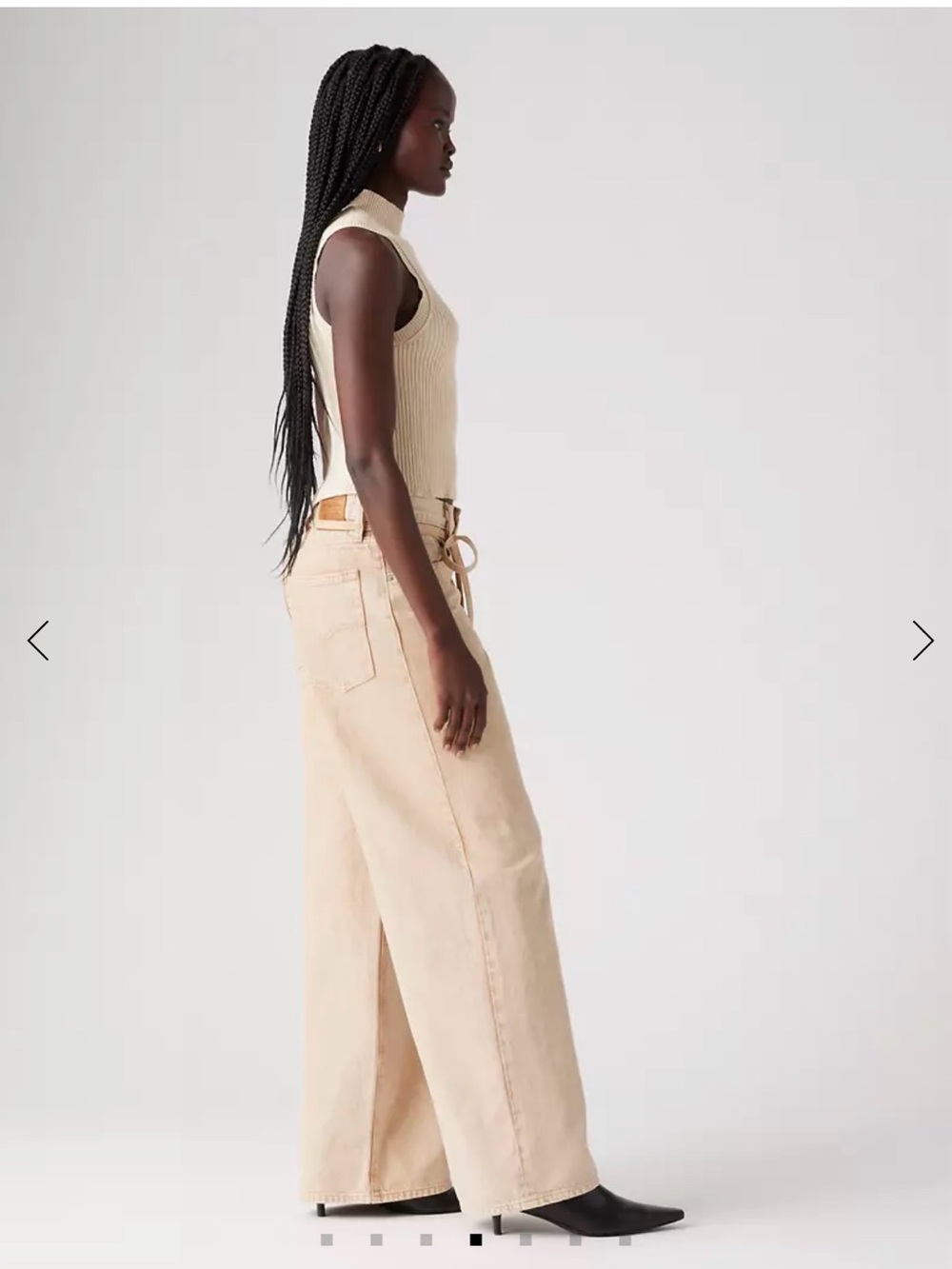 Levi's Wide-Leg High-Rise Jeans in Light Beige